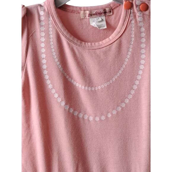 2 for $5 Sale Paulinie Collection Peach And Brown Dress With Ruffles Size 3T - Picture 3 of 8